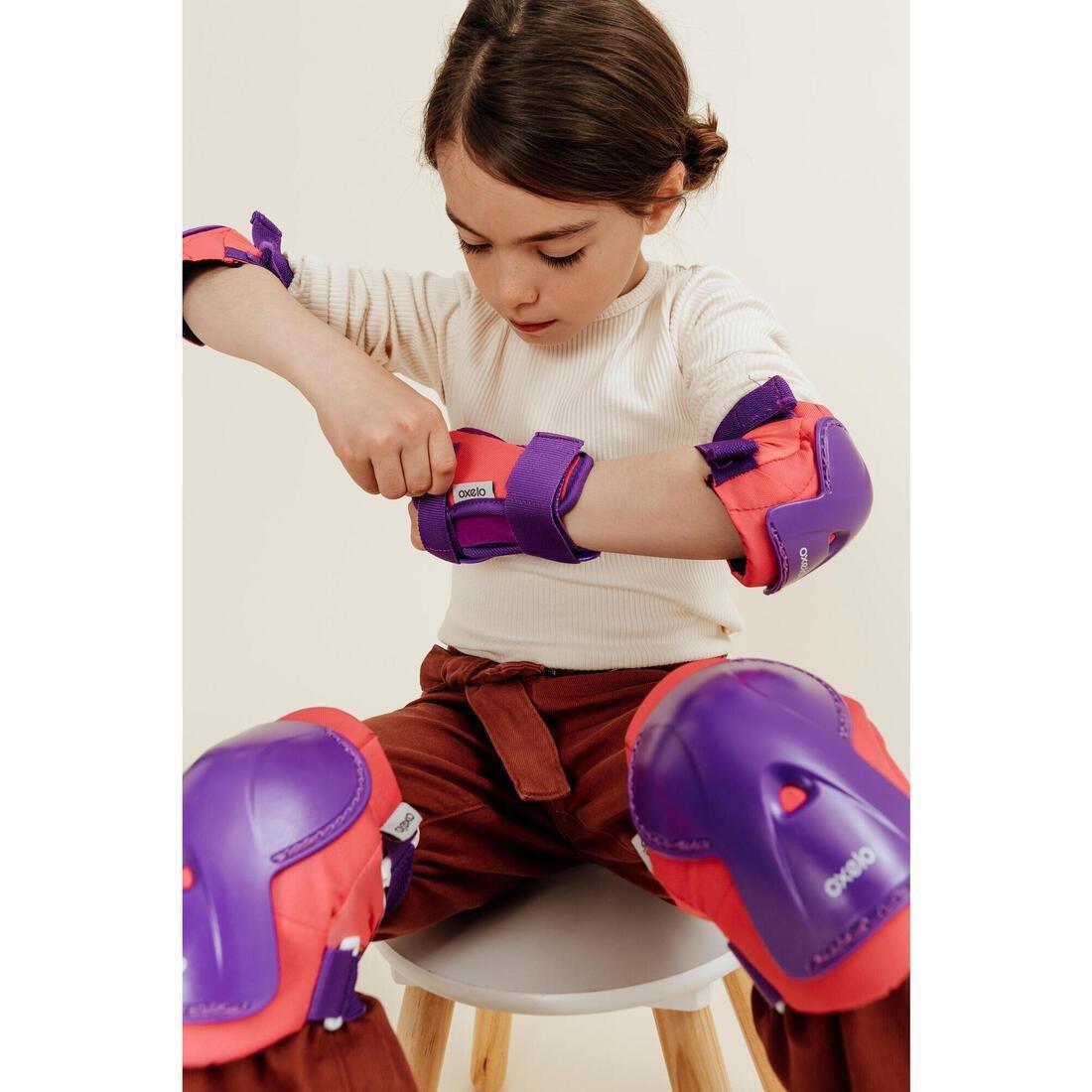 XS  Kids' Set of Inline Skate Protectors Play, Dark Blue, No Color, large image number 2