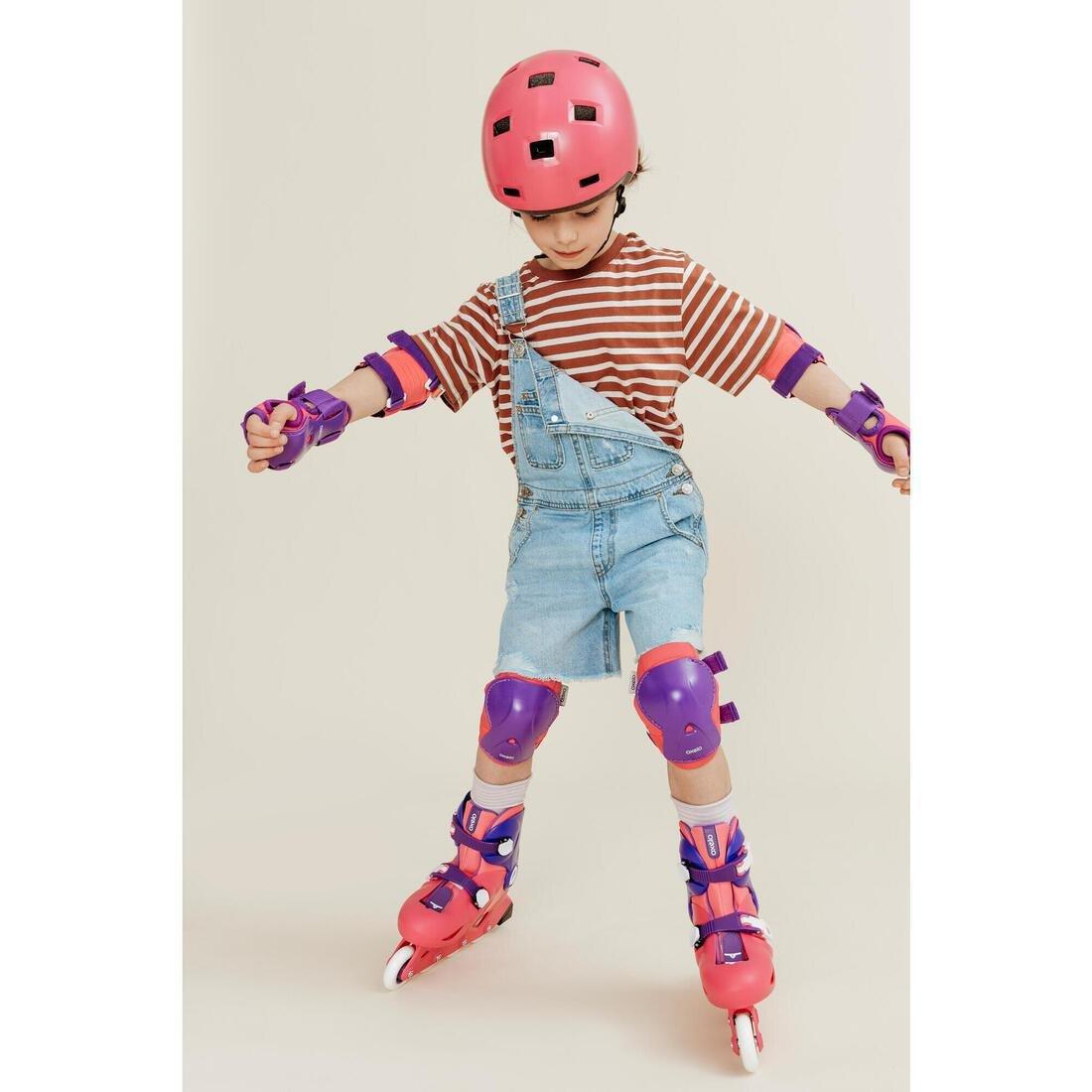 XS  Kids' Set of Inline Skate Protectors Play, Dark Blue, No Color, large image number 3