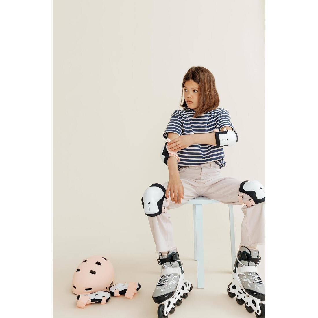 XS  Kids' Set of Inline Skate Protectors Play, Dark Blue, No Color, large image number 7