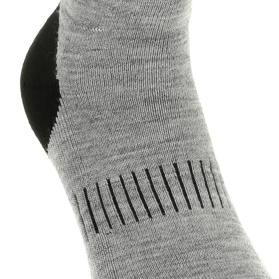 EU 35-38  Adult Warm Hiking Socks - SH100 X-WARM MID - 2 Pairs, Pewter, No Color, large image number 10