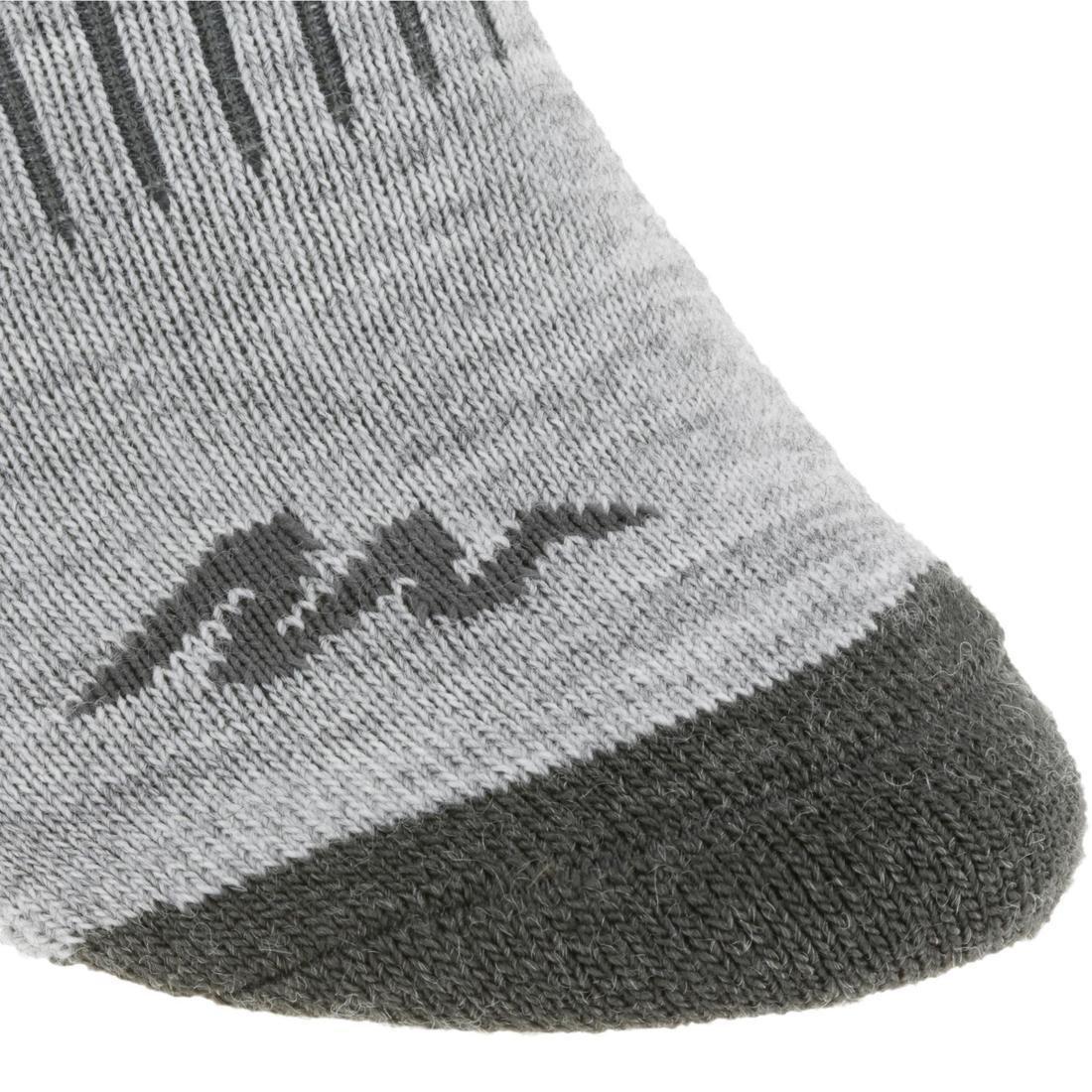 EU 35-38  Adult Warm Hiking Socks - SH100 X-WARM MID - 2 Pairs, Pewter, No Color, large image number 11