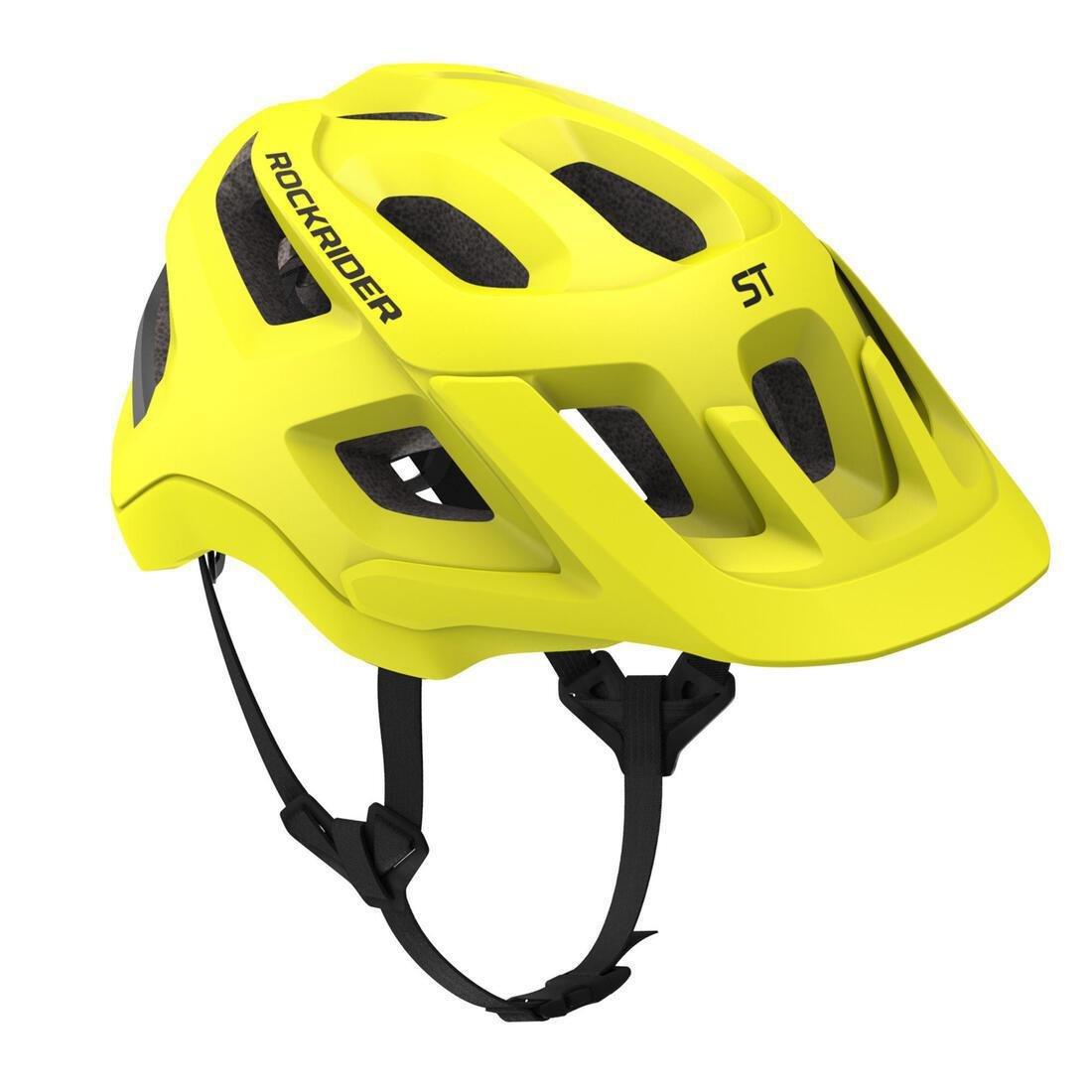 L  Mountain Bike Helmet St 500, Fluo Lime Yellow, No Color, large image number 1