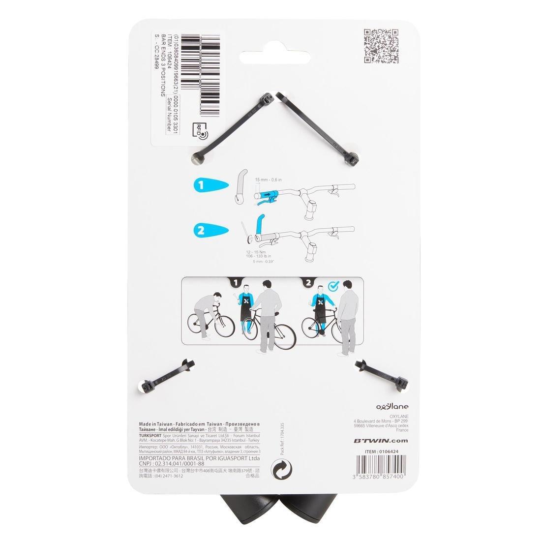 3-Position Long Bar Ends, Black, No Color, large image number 2