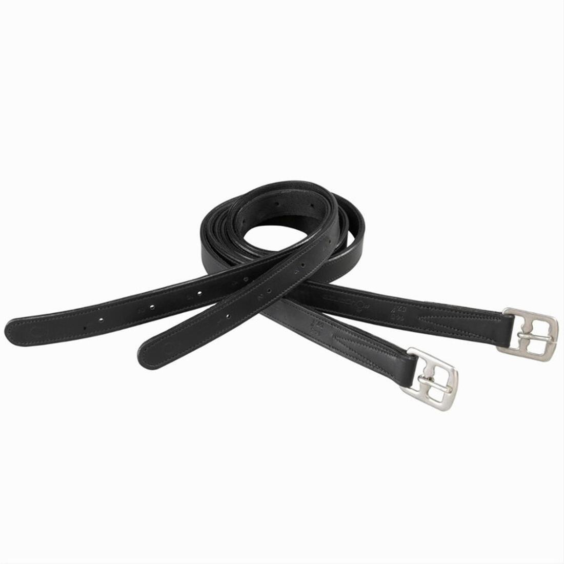 DEFAULT Schooling Child/Adult Horse Riding Stirrup Leathers - Black, , large image number 0