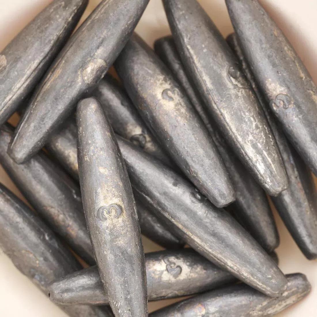 Long Drilled Olive Fishing Sinkers, No Color, medium