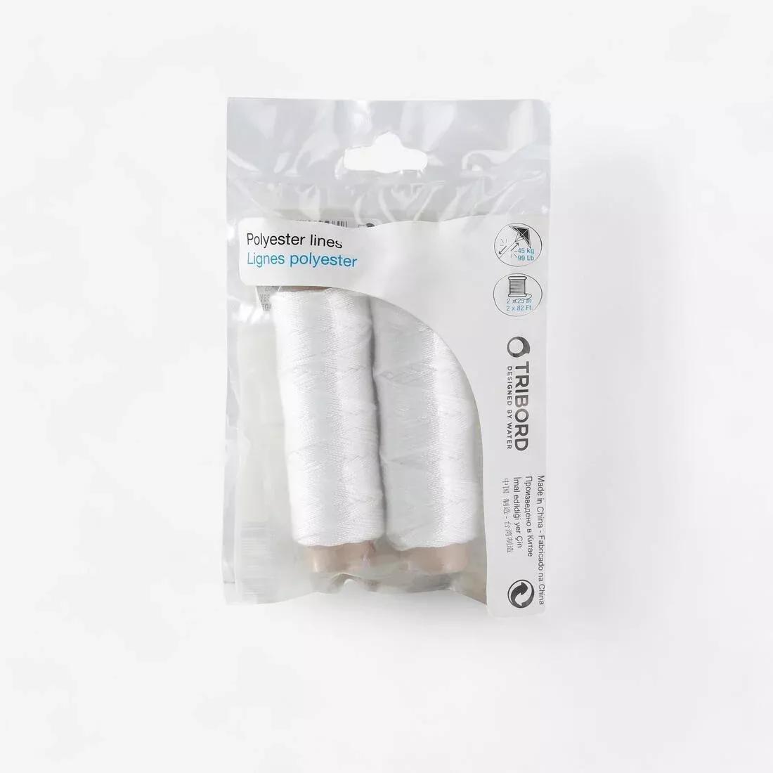 2 X 25 M Polyester Kite Lines, White, No Color, large image number 0