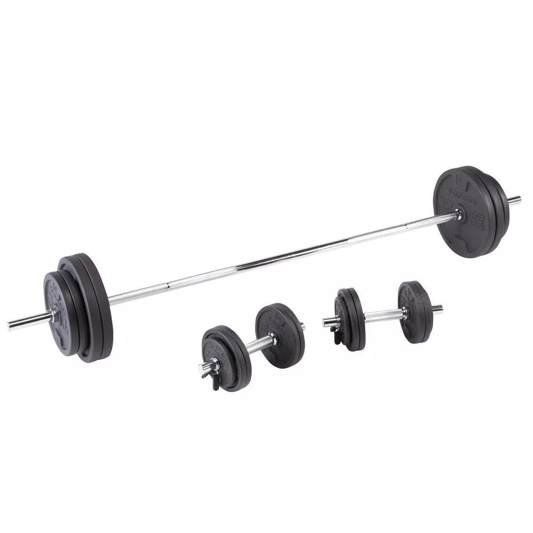 Dumbbells And Bars Weight Training Kit, Black, No Color, large image number 0