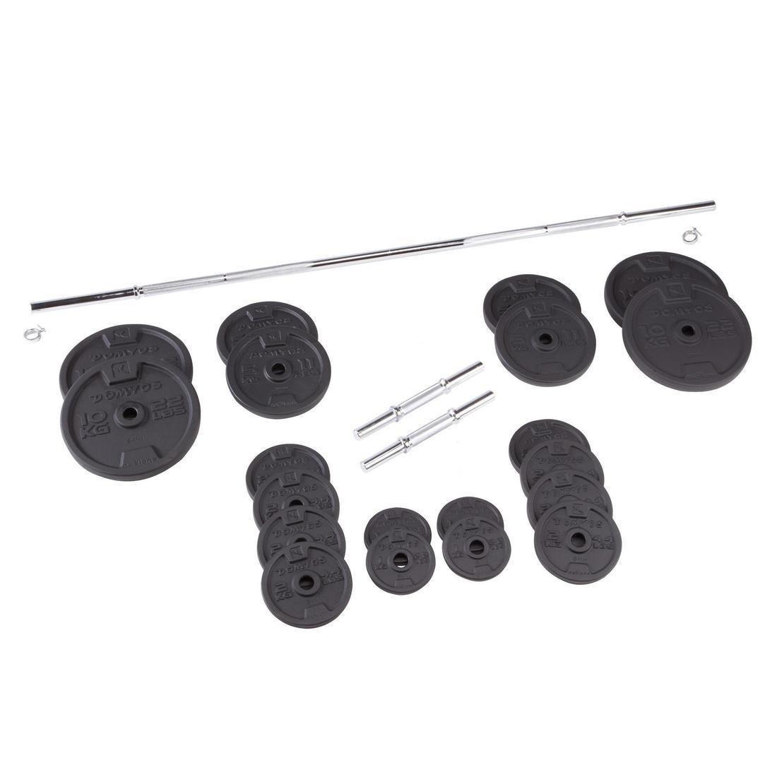 Dumbbells And Bars Weight Training Kit, Black, No Color, large image number 1