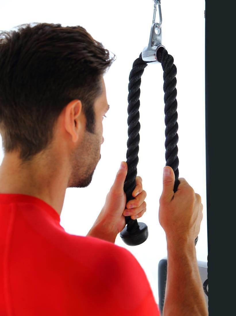 Weight Training Triceps Rope, Pull Down Cable, No Color, large image number 4