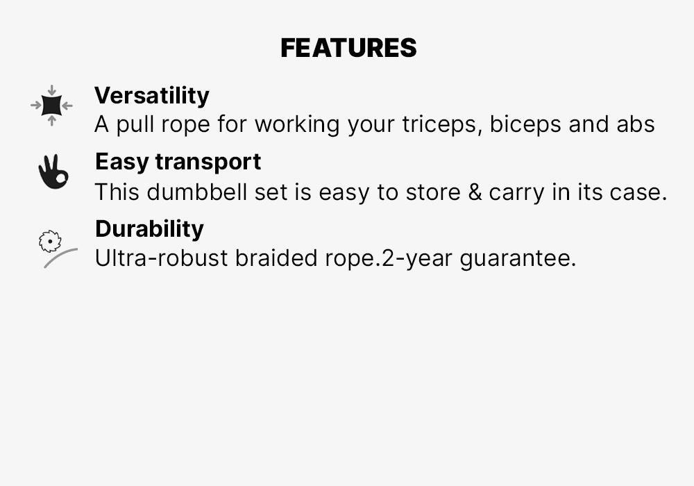 Weight Training Triceps Rope, Pull Down Cable, No Color, large image number 5
