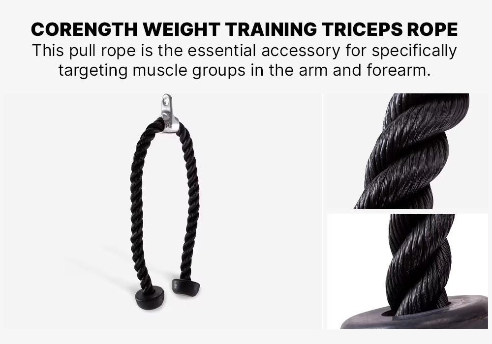 Weight Training Triceps Rope, Pull Down Cable, No Color, large image number 7