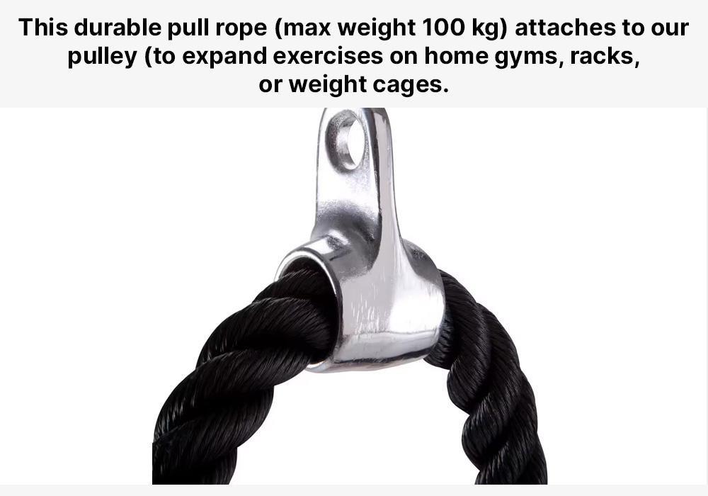 Weight Training Triceps Rope, Pull Down Cable, No Color, large image number 8