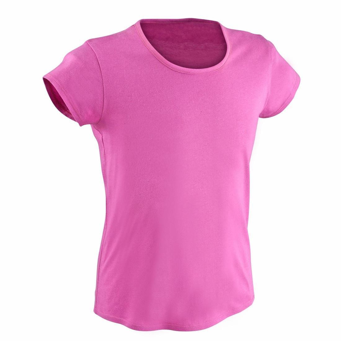 DOMYOS - 10-11Y  Girls' Short-Sleeved Gym T-Shirt, Magenta
