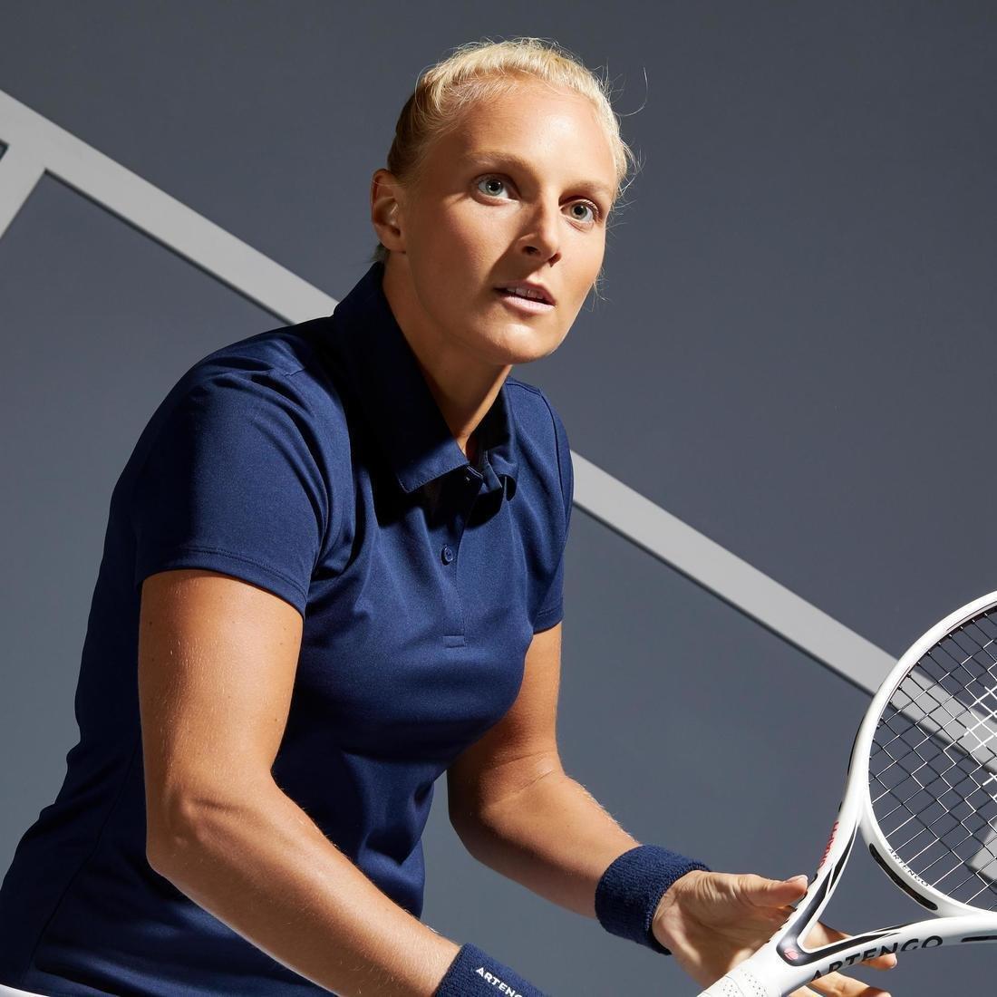 M/L  Women's Tennis Polo Dry 100, Snow White, , large image number 12