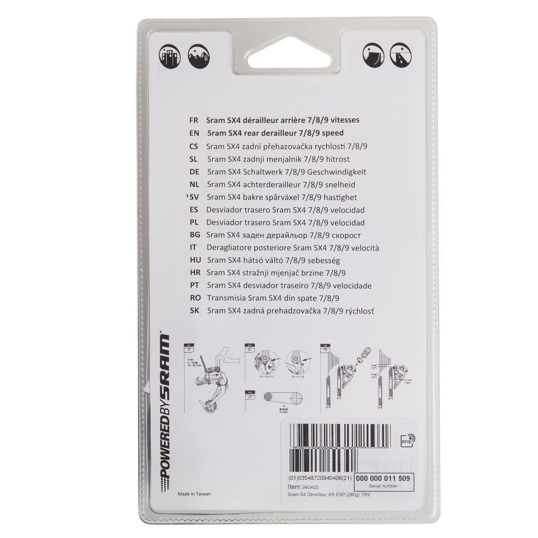 Rear Derailleur 7, to 9-Speed X4, No Color, large image number 3