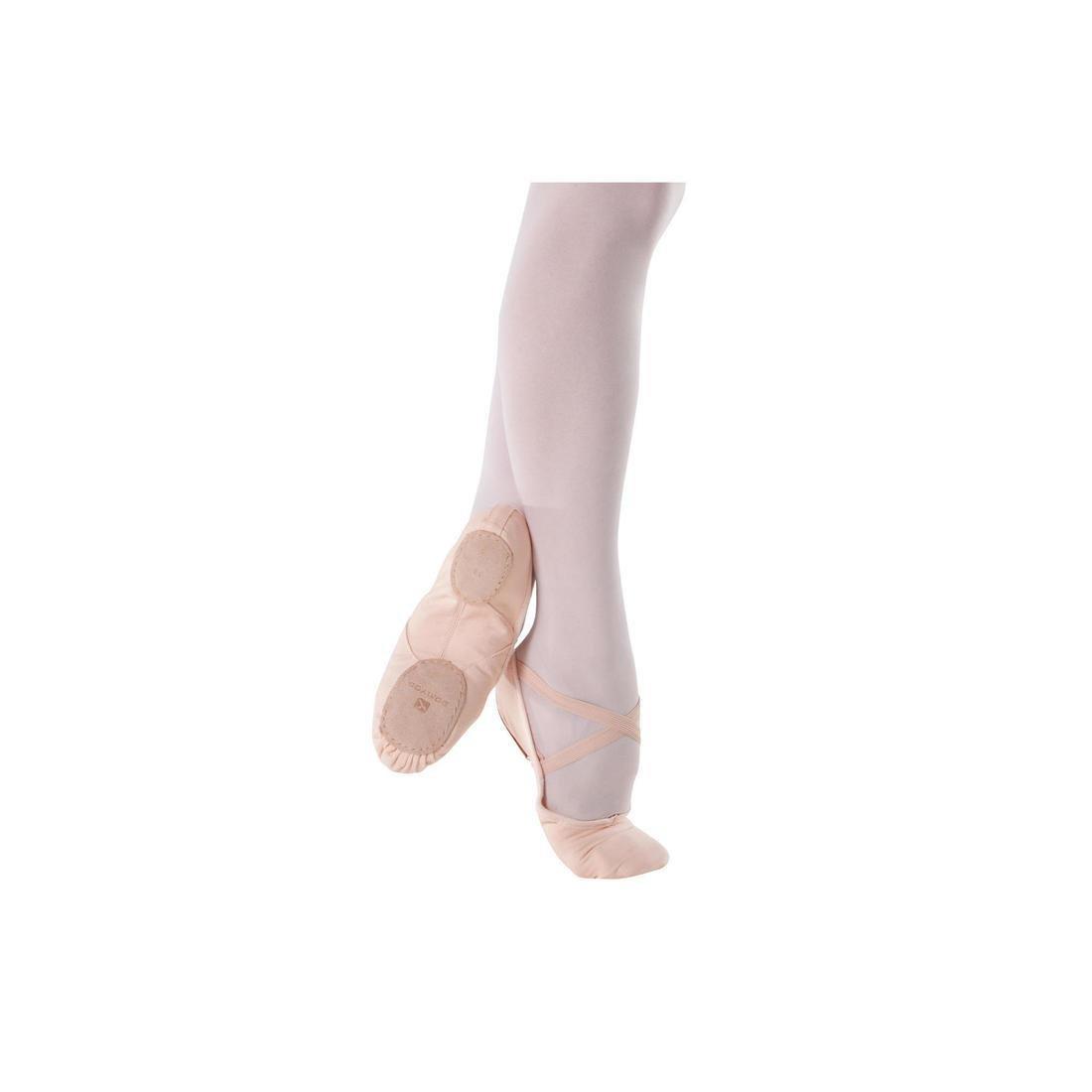 Split-Sole Canvas Demi-Pointe Shoes - Salmon Pink, No Color, large image number 1