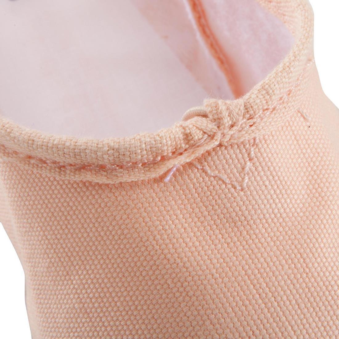 Split-Sole Canvas Demi-Pointe Shoes - Salmon Pink, No Color, large image number 3