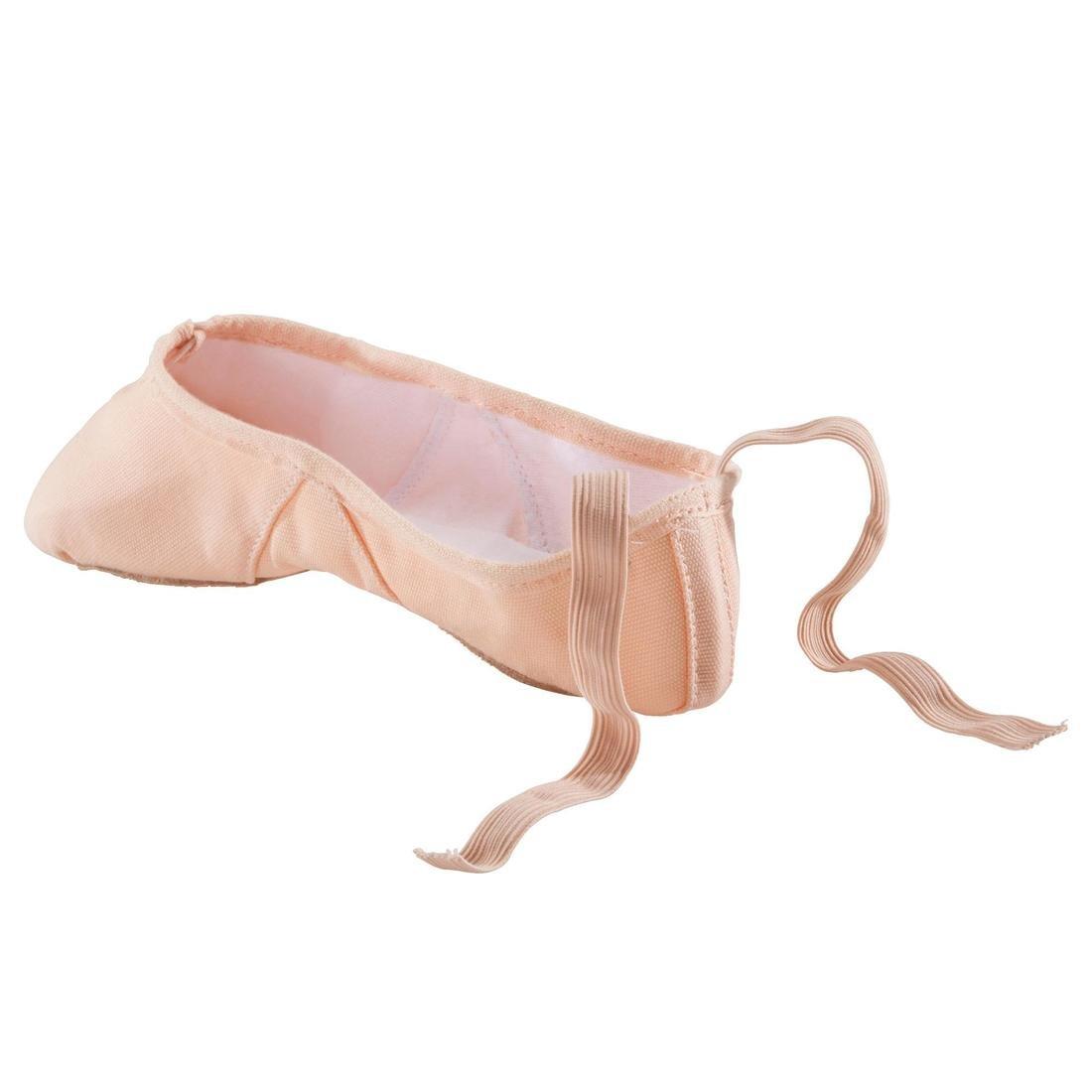 Split-Sole Canvas Demi-Pointe Shoes - Salmon Pink, No Color, large image number 4