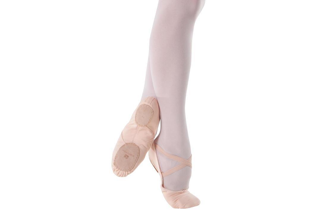 Split-Sole Canvas Demi-Pointe Shoes - Salmon Pink, No Color, large image number 12