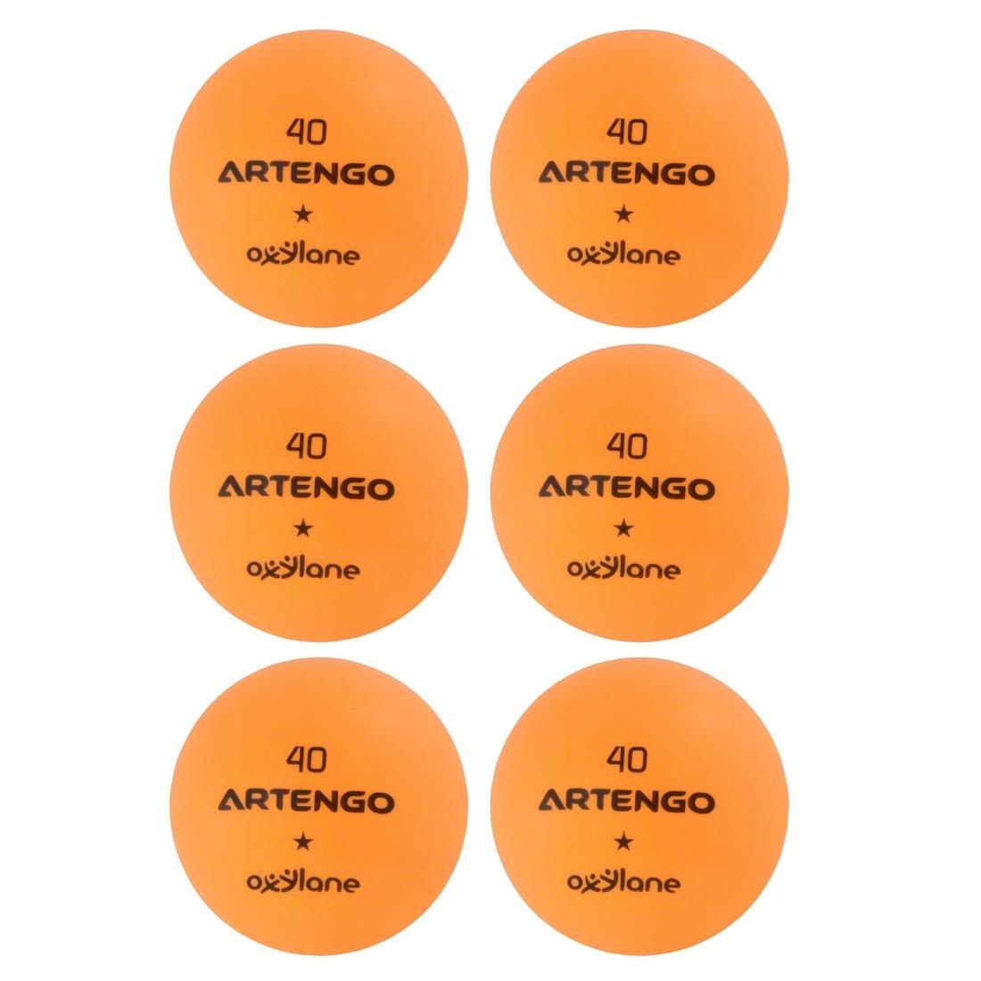 FB800 Table Tennis Balls 6-Pack - Orange, No Color, large image number 0