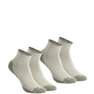 QUECHUA - EU 35-38  Walking Mid Socks - 2 Pack, Linen