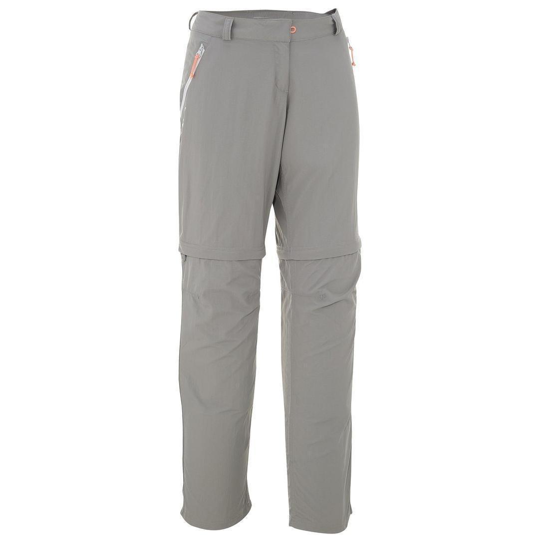 Large  Women's Trek 100 Mountain Trekking Convertible Trousers, Carbon Grey, , large image number 0