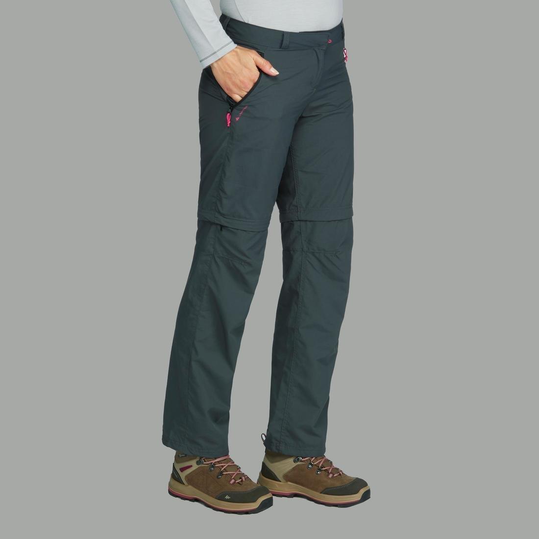 Large  Women's Trek 100 Mountain Trekking Convertible Trousers, Carbon Grey, , large image number 2