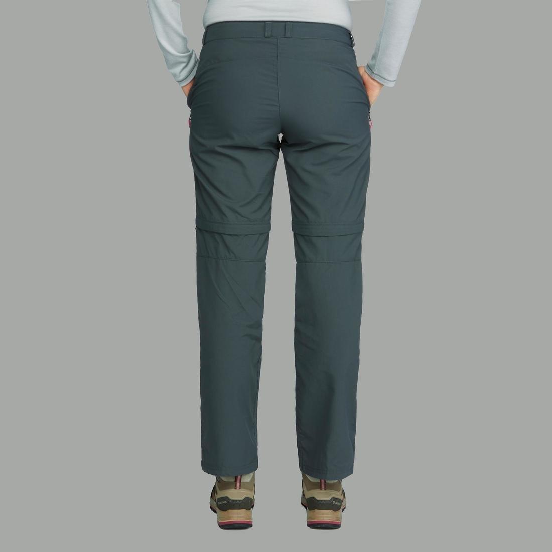Large  Women's Trek 100 Mountain Trekking Convertible Trousers, Carbon Grey, , large image number 3