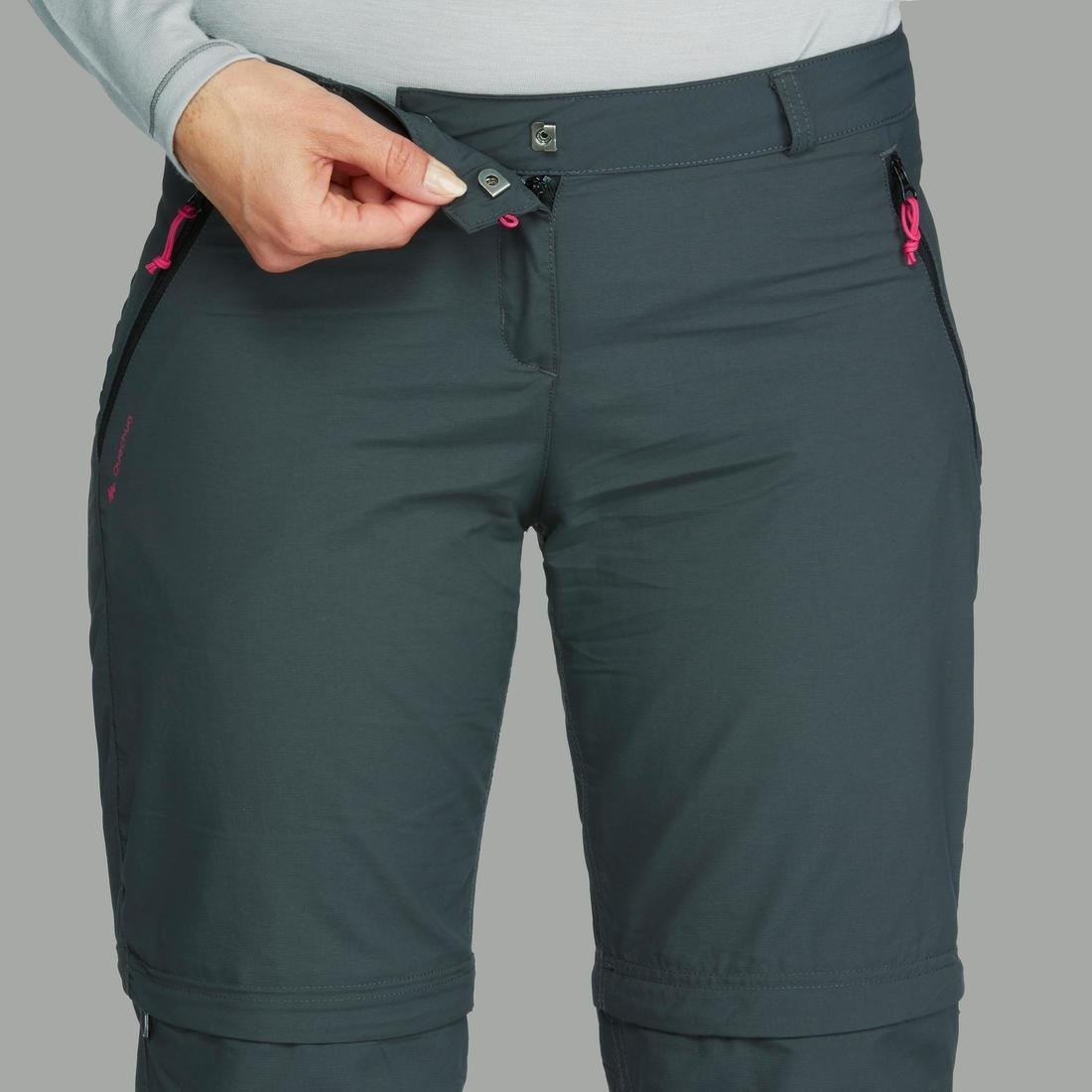Large  Women's Trek 100 Mountain Trekking Convertible Trousers, Carbon Grey, , large image number 4