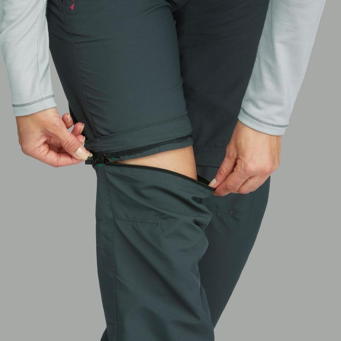 Large  Women's Trek 100 Mountain Trekking Convertible Trousers, Carbon Grey, , large image number 5
