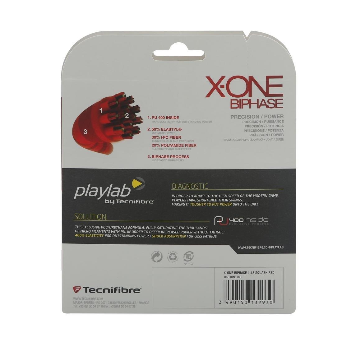 Squash String X-One Biphase 1.18 Mm, Red, No Color, large image number 1