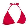 OLAIAN - Small Mae Women's Plain Sliding Triangle Bikini Swimsuit Top, Cardinal Pink
