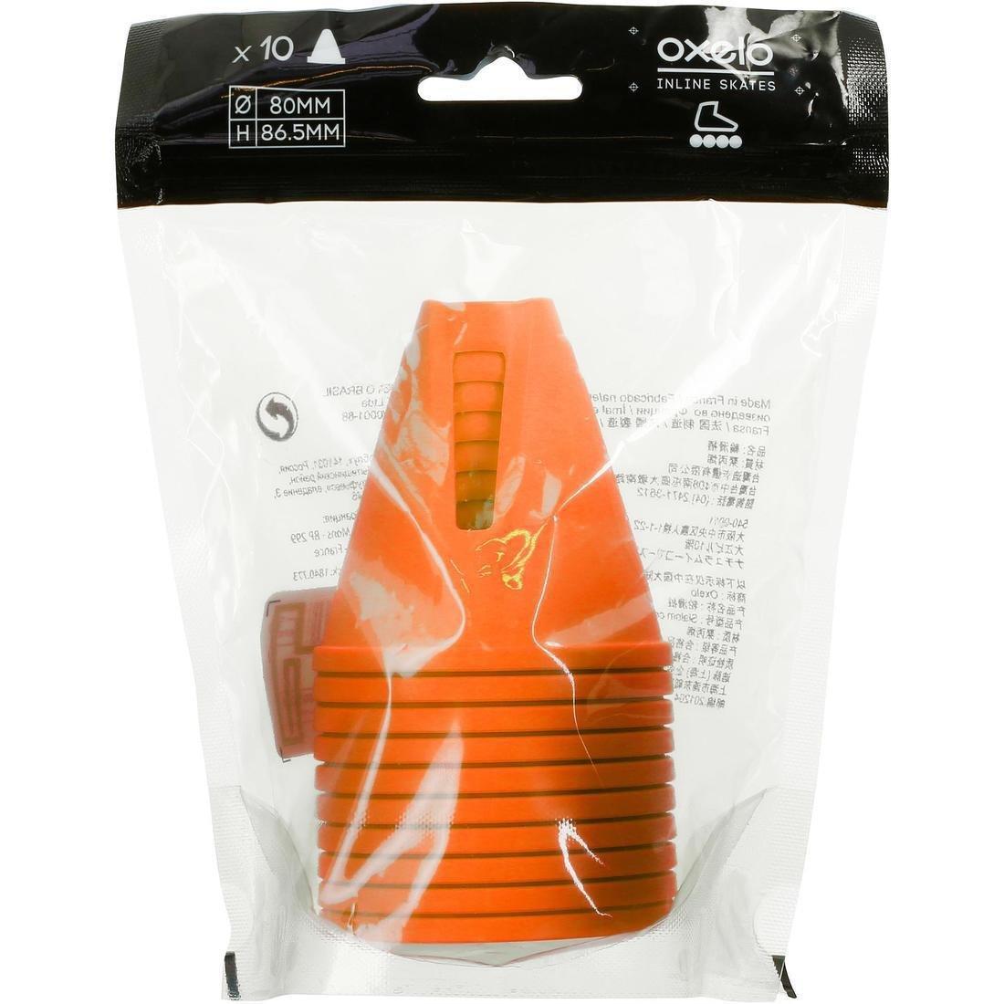 Inline Skating Slalom Cones 10-Pack, Orange, , large image number 11