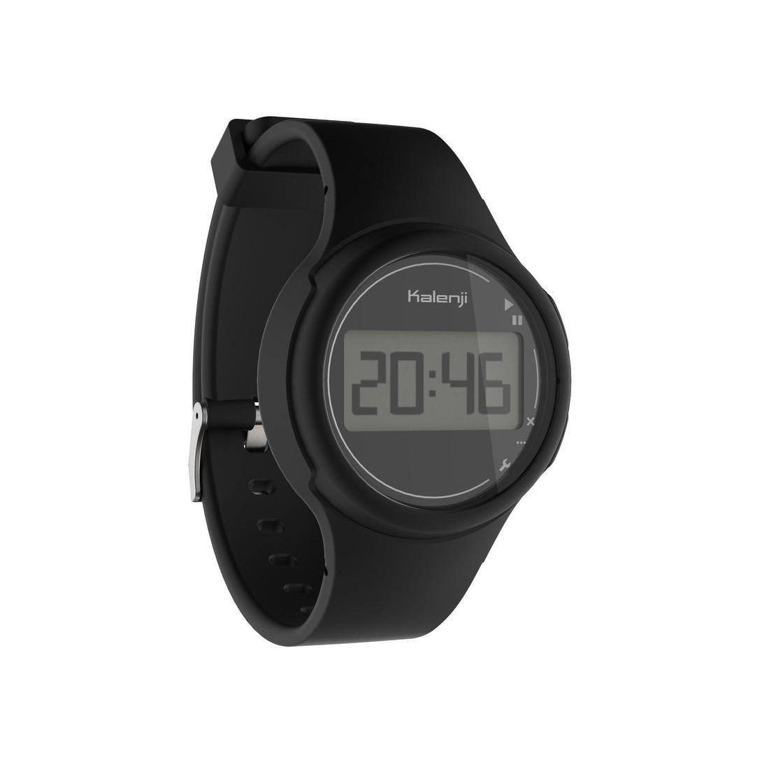 Unique Size  W100 M men's running stopwatch - Black, Black, , large image number 0