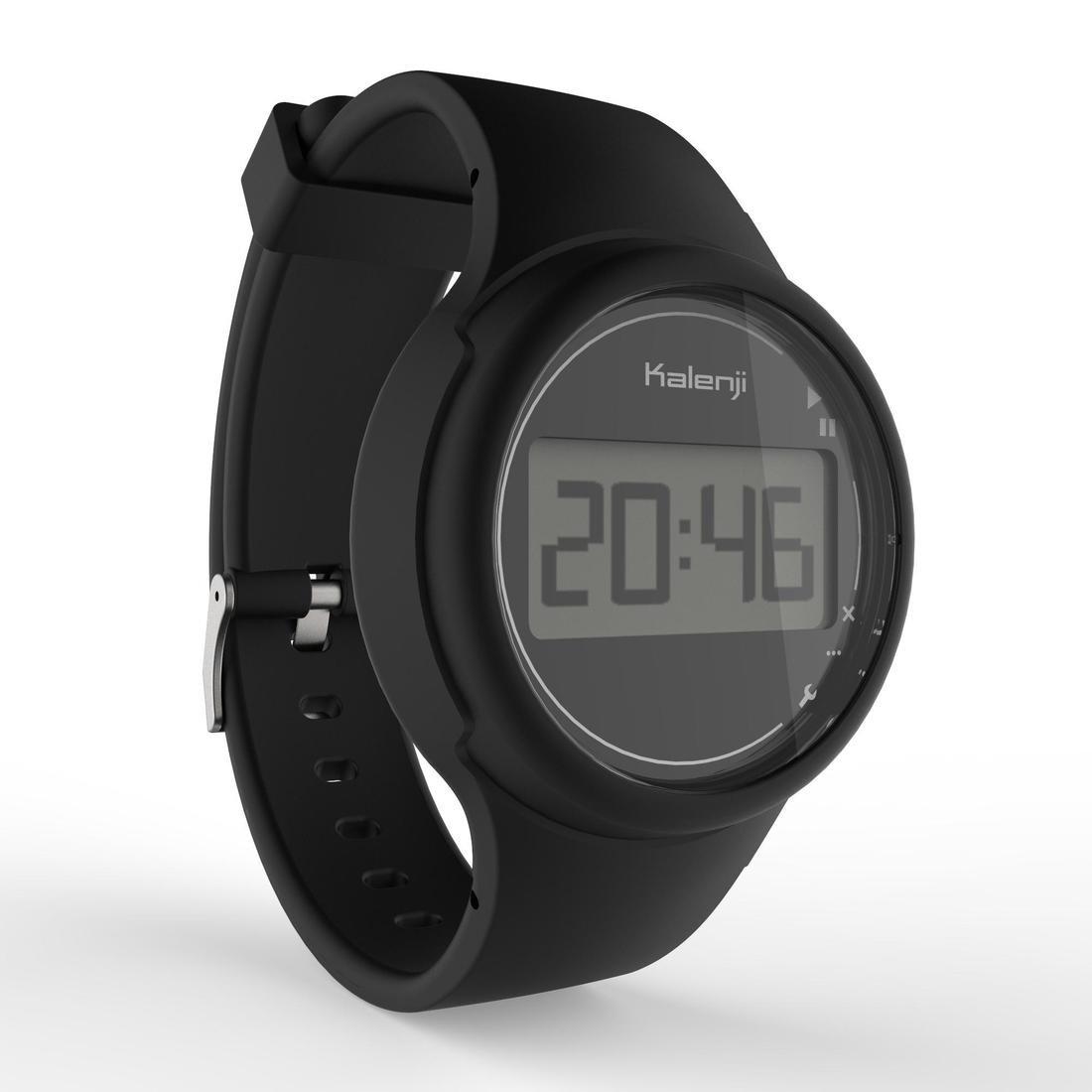 Unique Size  W100 M men's running stopwatch - Black, Black, , large image number 1