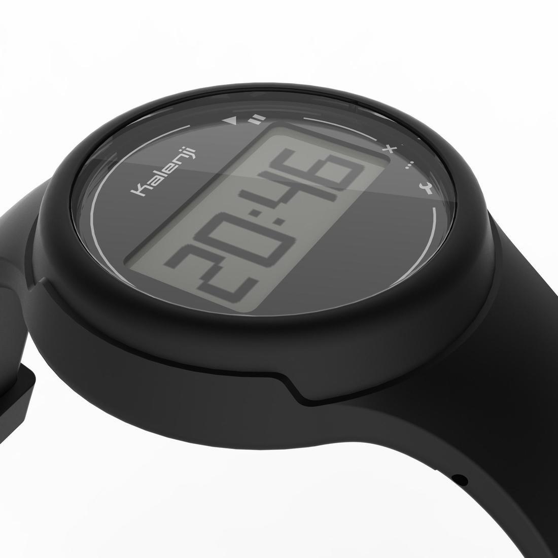 Unique Size  W100 M men's running stopwatch - Black, Black, , large image number 9