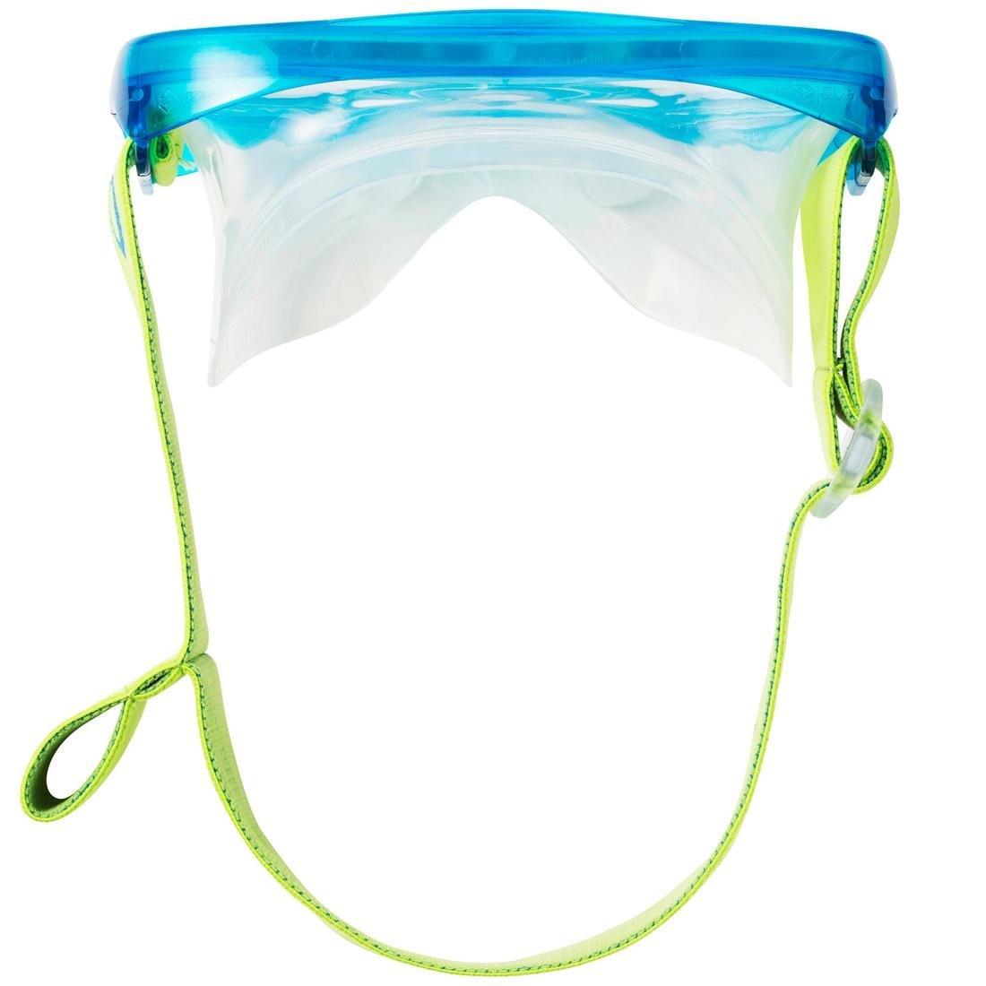 Adult Tempe Glass Snorkelling Mask SNK 520 hazy, Glacier Blue, No Color, large image number 4