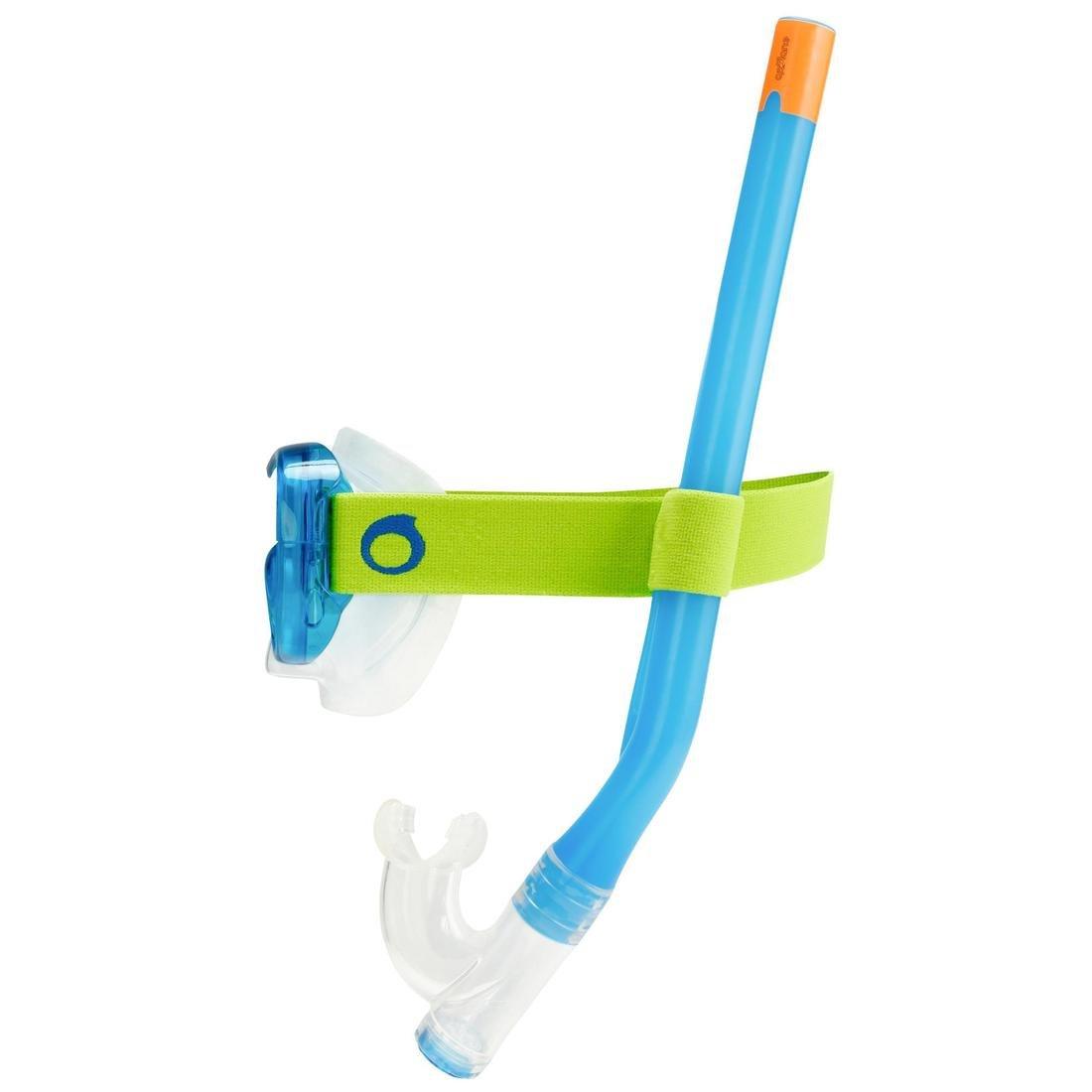 Adult Tempe Glass Snorkelling Mask SNK 520 hazy, Glacier Blue, No Color, large image number 5