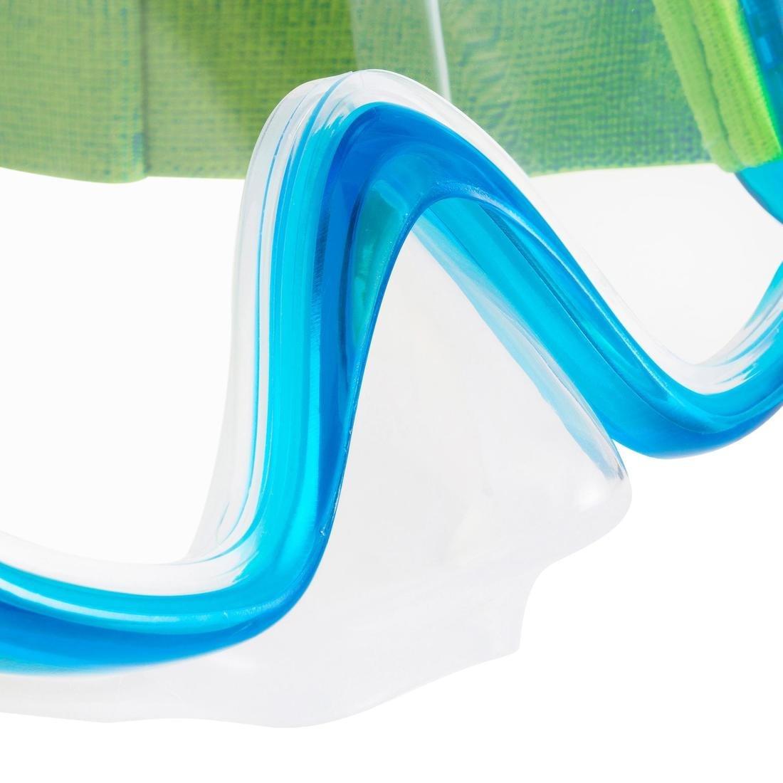 Adult Tempe Glass Snorkelling Mask SNK 520 hazy, Glacier Blue, No Color, large image number 7