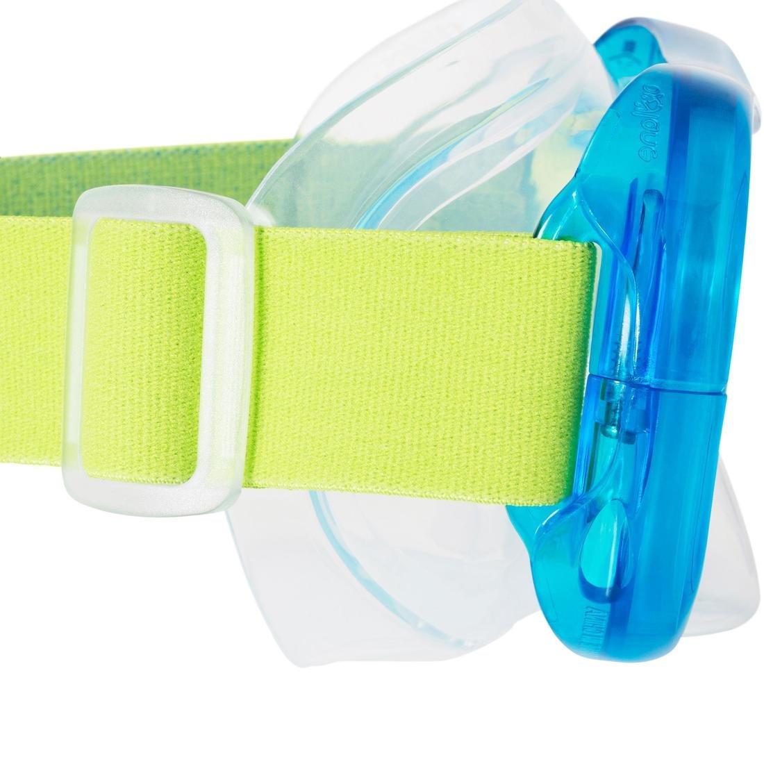 Adult Tempe Glass Snorkelling Mask SNK 520 hazy, Glacier Blue, No Color, large image number 8
