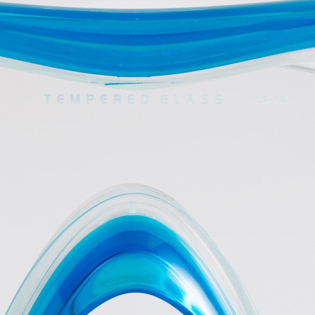 Adult Tempe Glass Snorkelling Mask SNK 520 hazy, Glacier Blue, No Color, large image number 11