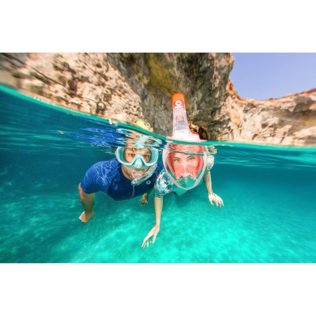 Adult Tempe Glass Snorkelling Mask SNK 520 hazy, Glacier Blue, No Color, large image number 12