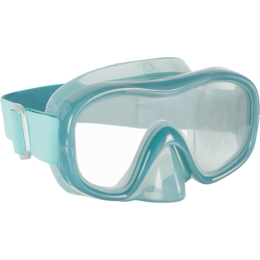 Adult Tempe Glass Snorkelling Mask SNK 520 hazy, Glacier Blue, No Color, large image number 14