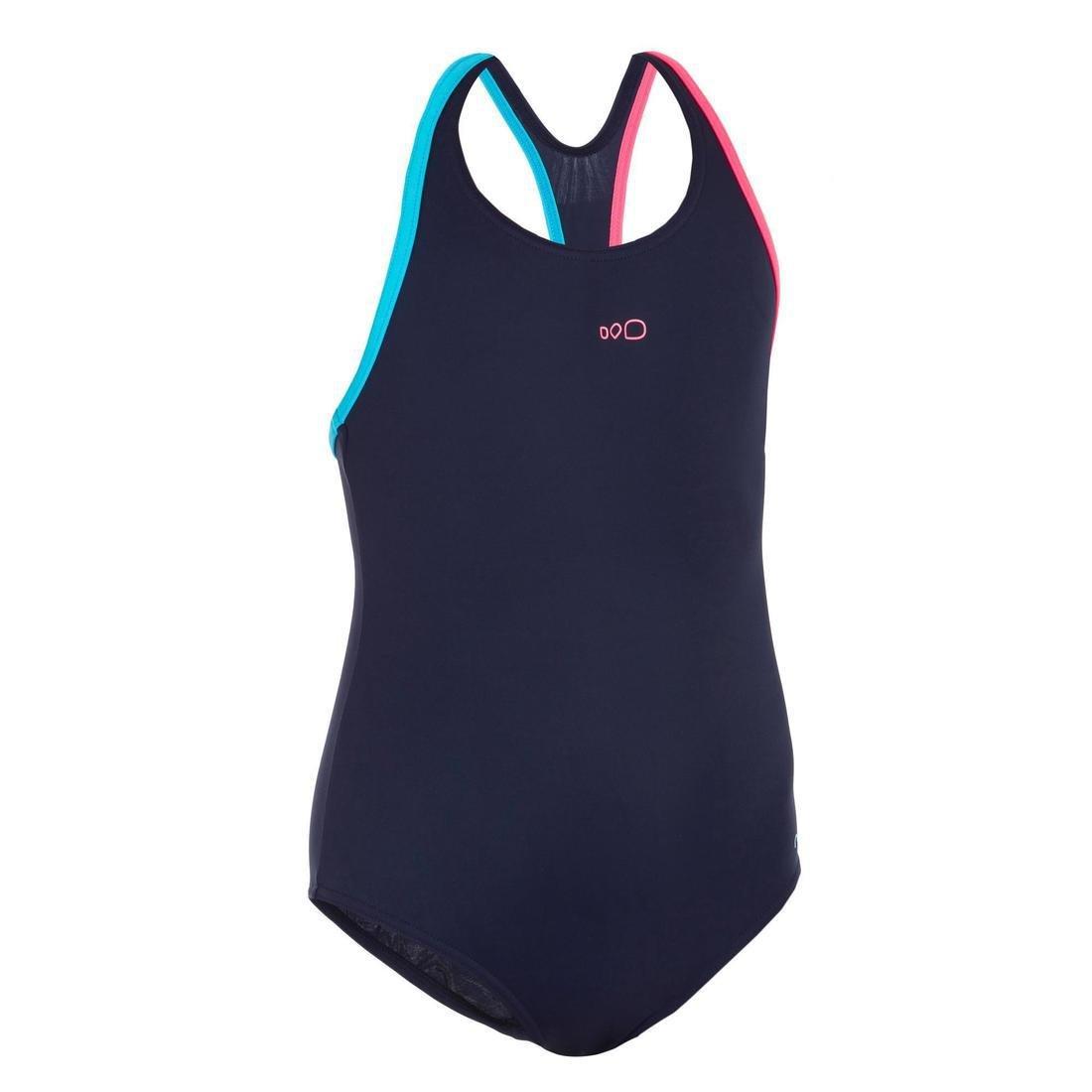 6-7Y  Girls' Swimming Set 100 Start: Swimming trunks, goggles, cap, towel, bag, Navy Blue, , large image number 13