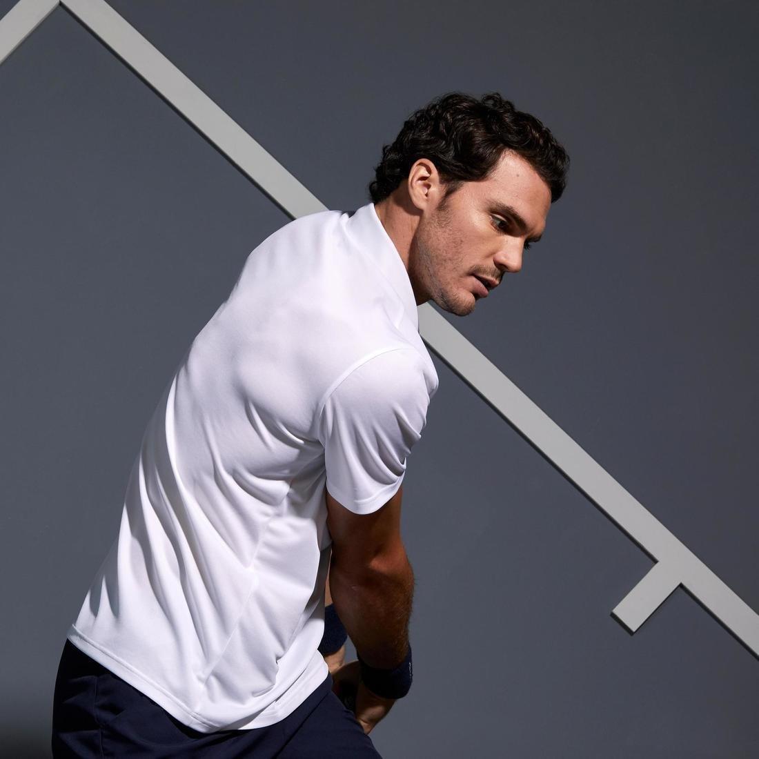 قميص بولو دراي 100 للتنس، أبيض، مقاس 2XL, , large image number 6