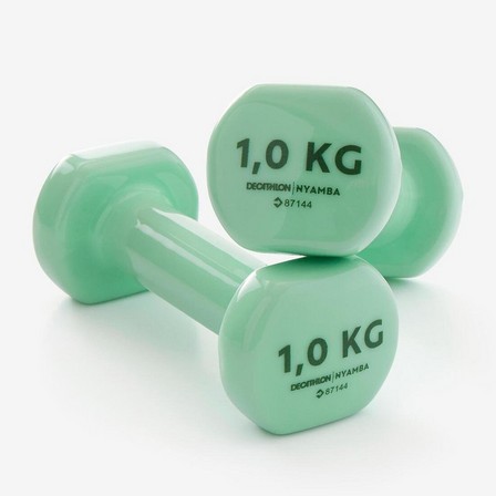NYAMBA - 1 Kg  Fitness 1 kg Dumbbells Twin-Pack, Emerald Green