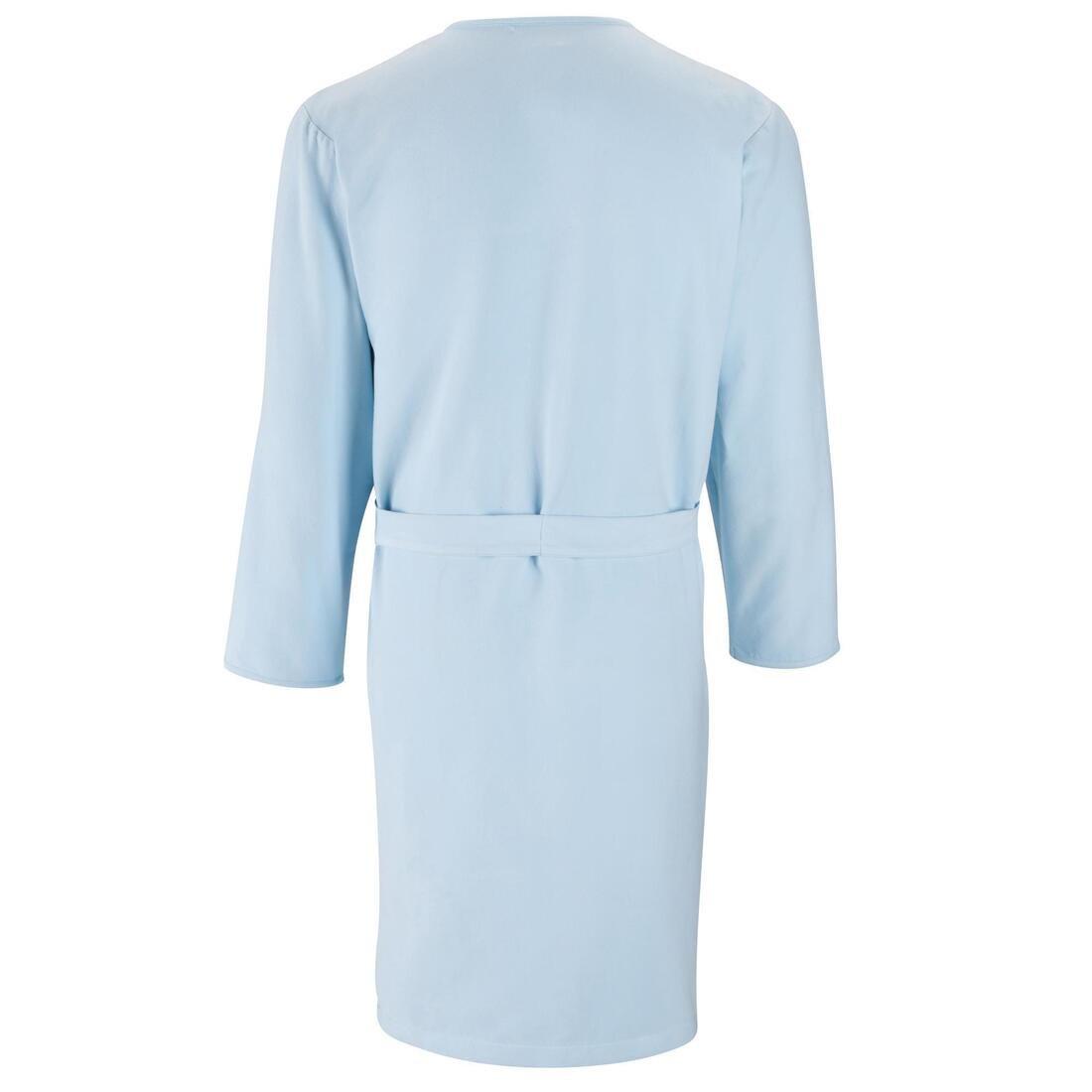 Large  Adult Microfibre Pool Bathrobe with Pocket and Belt, Light Sky Blue, 5401_000, large image number 2