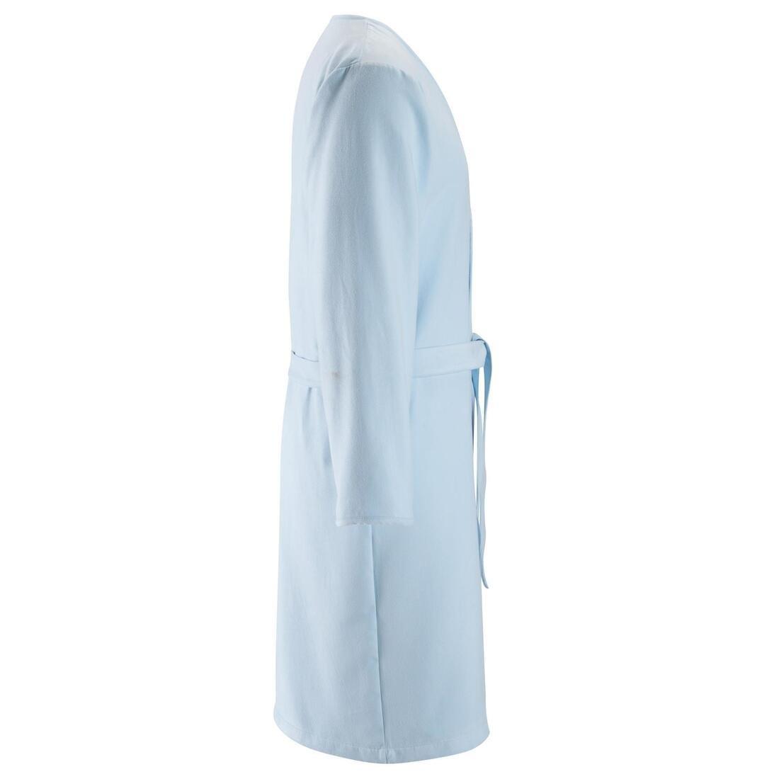 Large  Adult Microfibre Pool Bathrobe with Pocket and Belt, Light Sky Blue, 5401_000, large image number 3