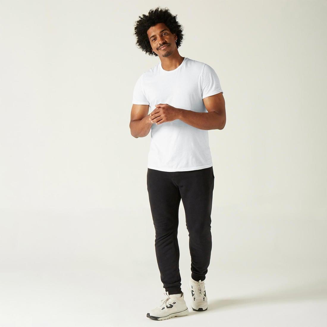 Large  Fitness Pure Cotton T-Shirt Sportee, Snow White, , large image number 4
