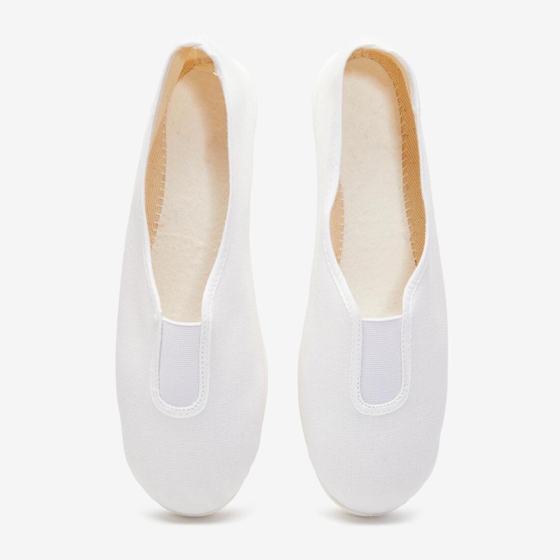 DOMYOS - EU 35  Girls' & Boys' Fabric Gym Shoes, Snow White